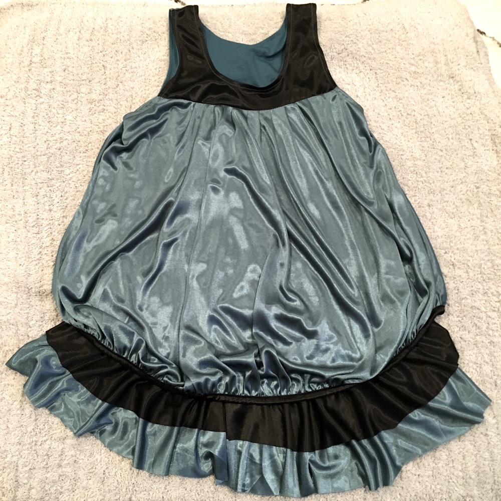 Satin Two Layer Sleeveless Draping Tunic, Small